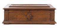 A Florentine Walnut Cassone Height 21 x width 69 x depth 25 inches. — 16TH/17TH CENTURY