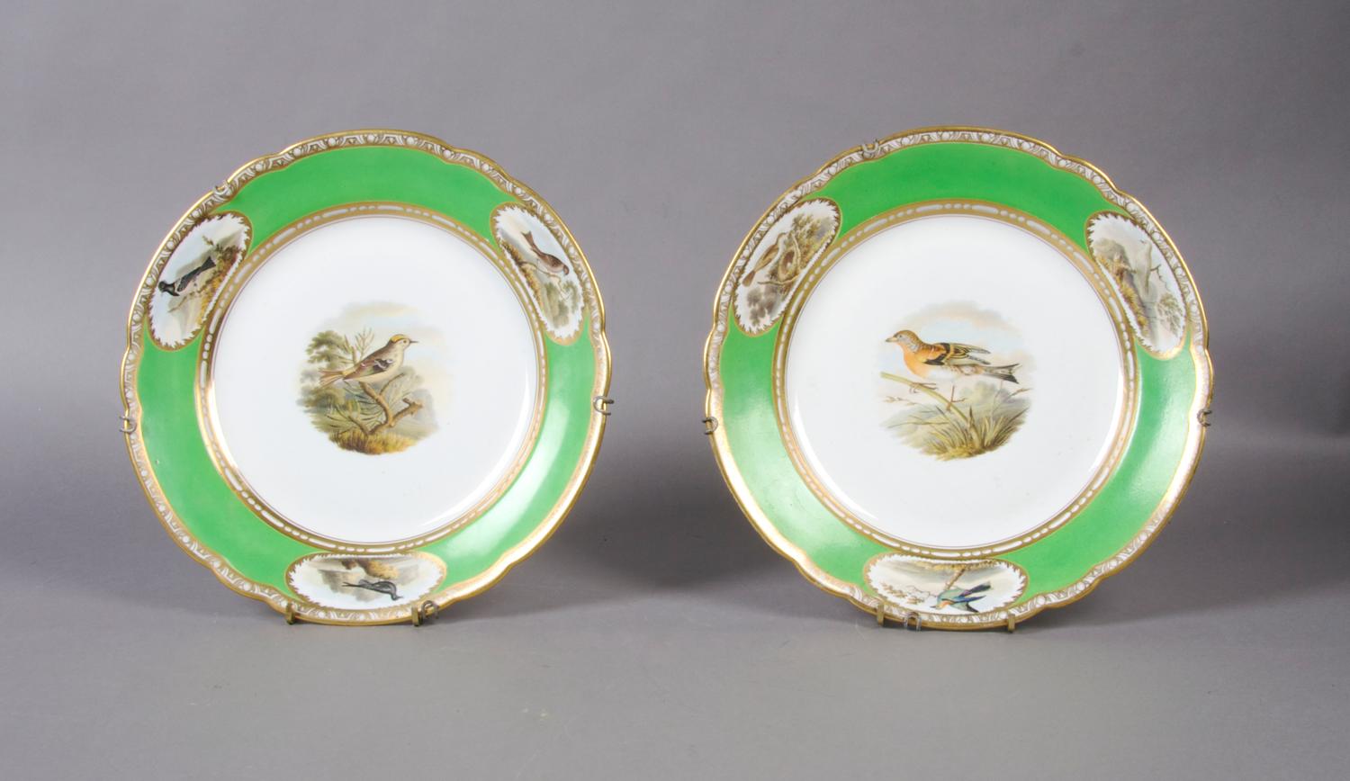 A Pair of Spode Ornithological Plates, Diameter 9 7/8 inches.