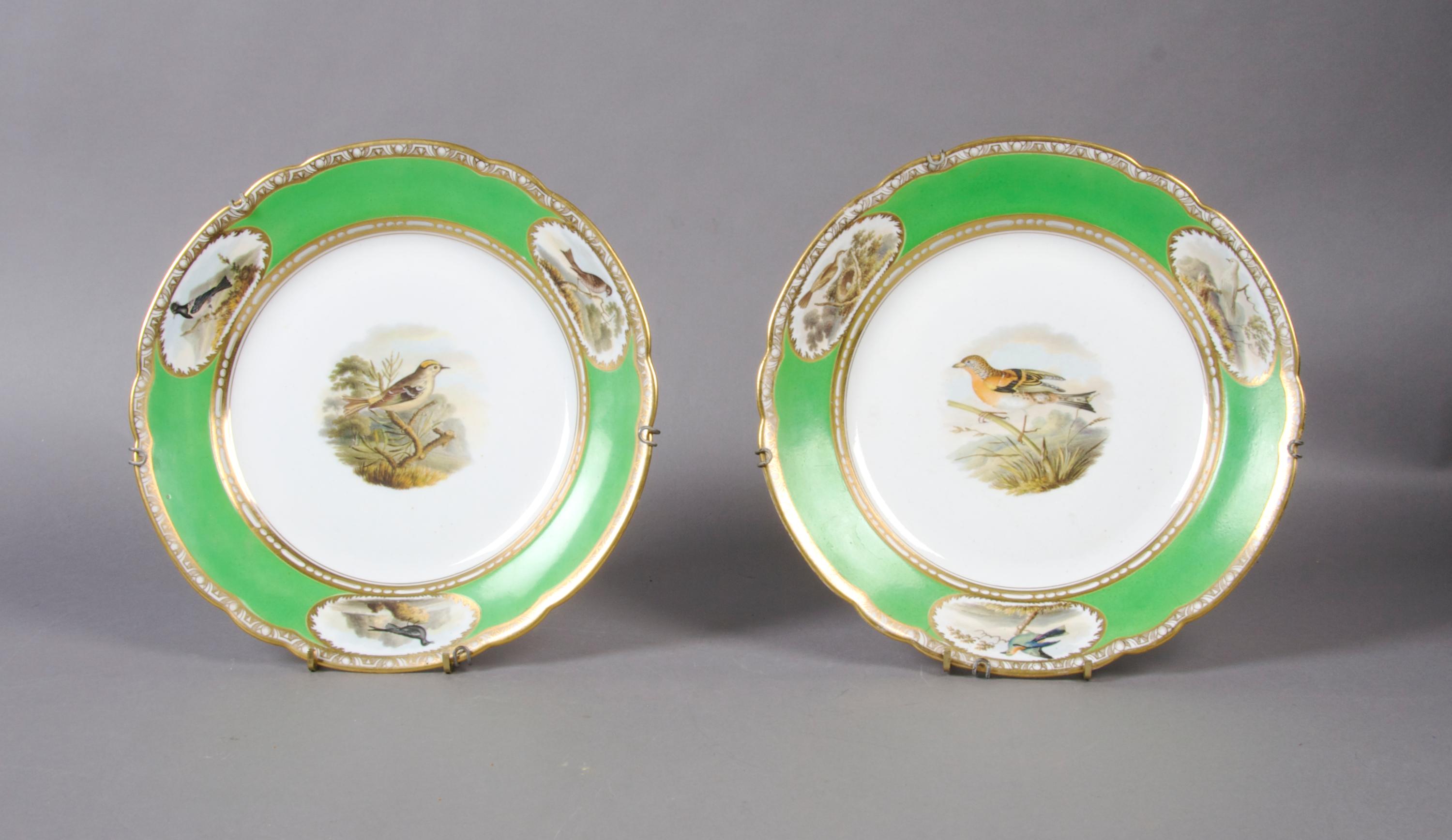 A Pair of Spode Ornithological Plates, Diameter 9 7/8 inches.