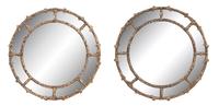 A Pair of Whimsical Gilt Circular Mirrors Diameter 49 inches. — 20TH CENTURY