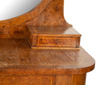 An English Burlwood Dressing Table with Swing Oval Mirror