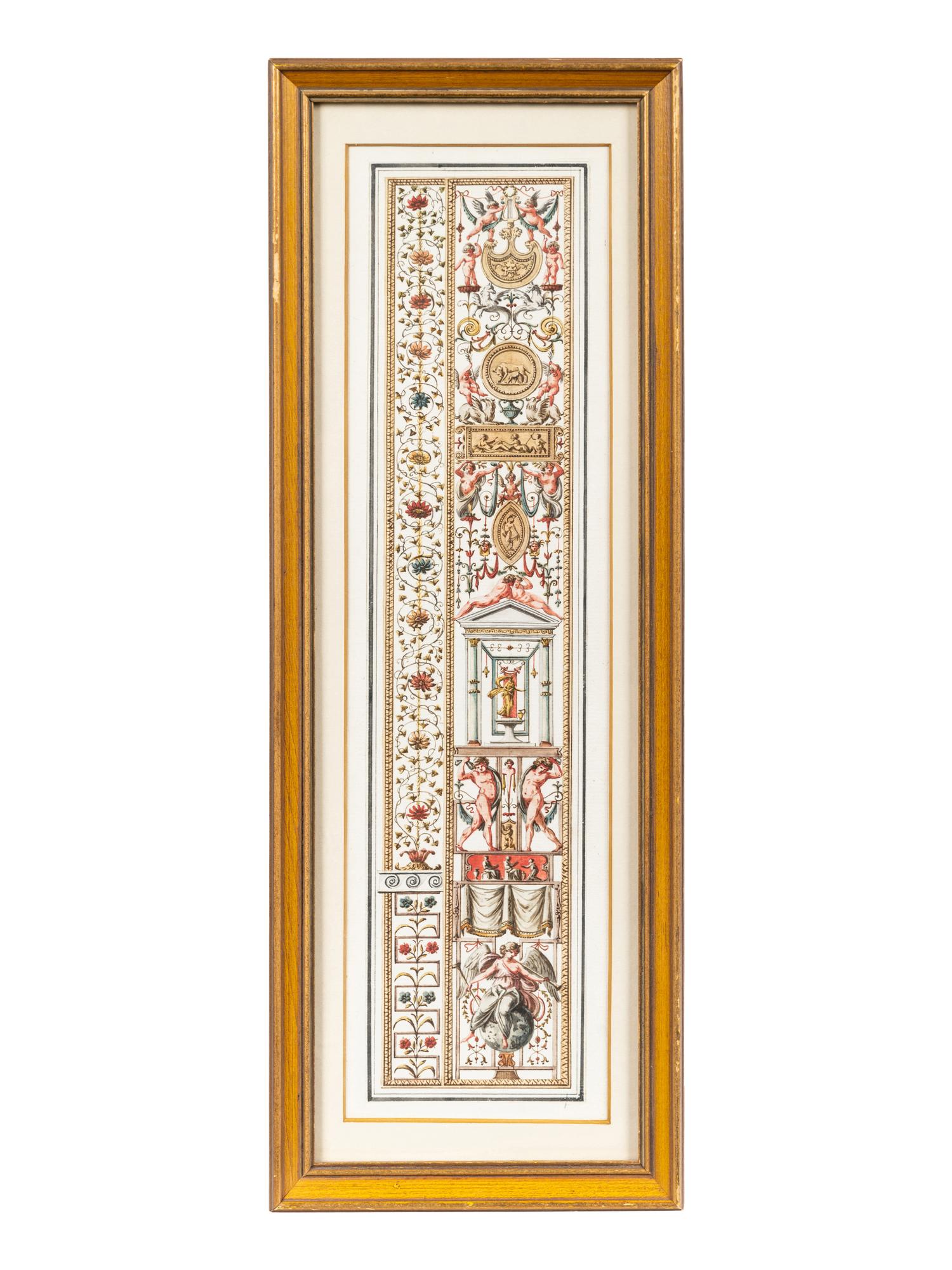 A Set of Eight Neoclassical Watercolor Illustrations