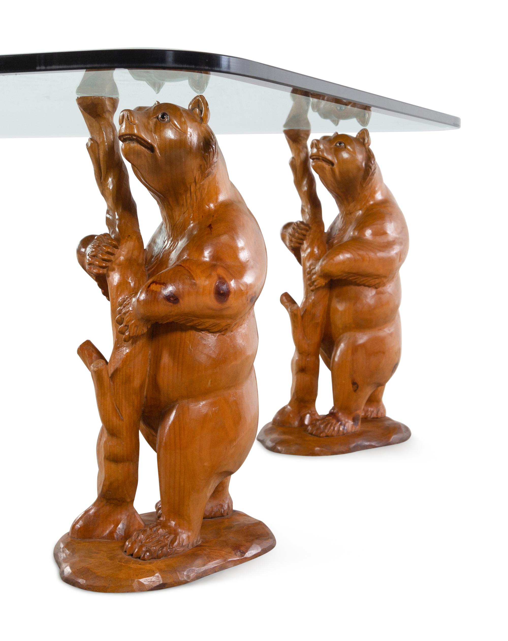 A Black Forest Style Carved Low Table