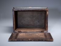 A Country Grayish Green Painted Pine Miniature Blanket Chest