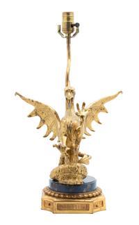 A French Gilt Bronze Hippocamp-Form Table Lamp — 19TH CENTURY