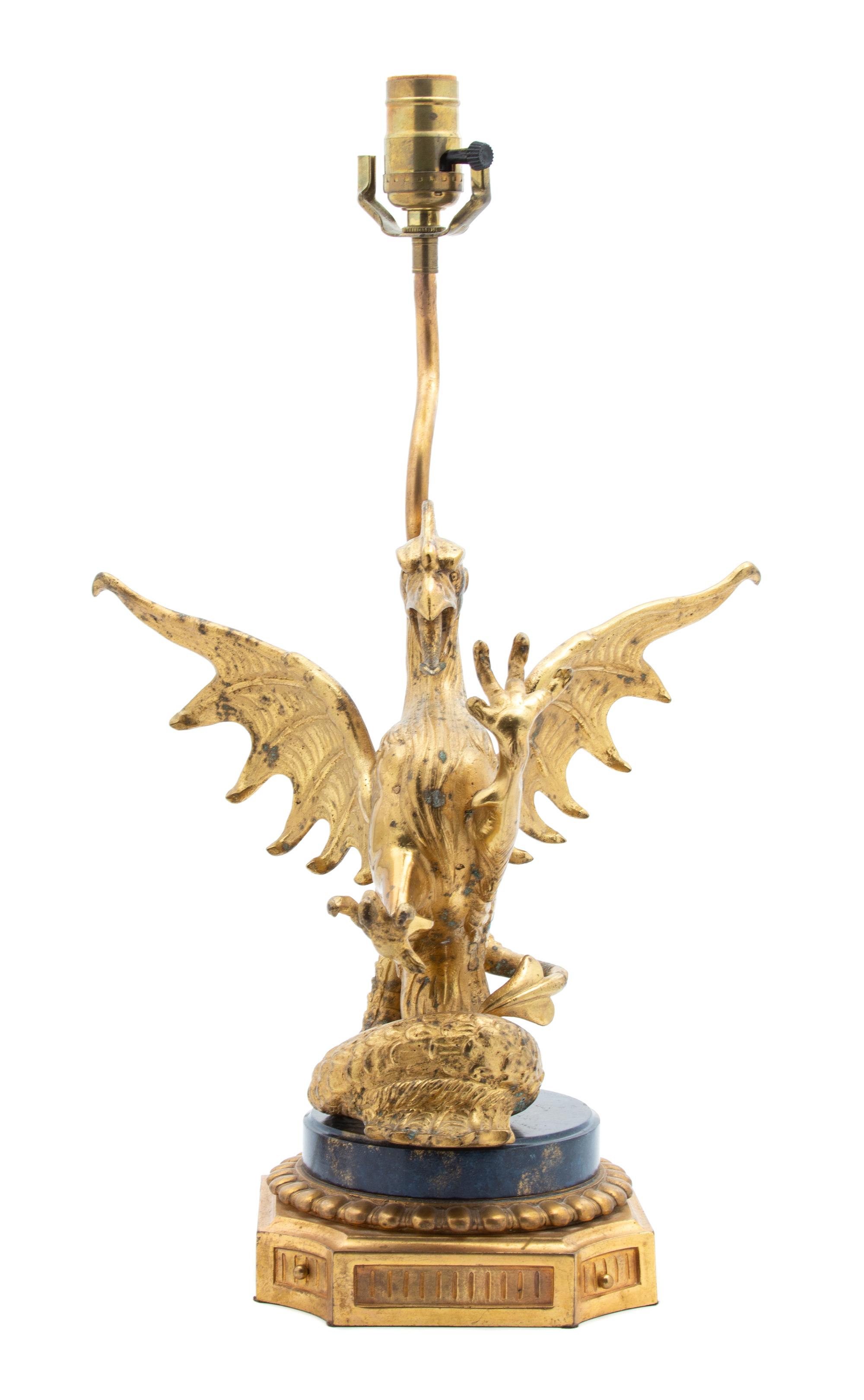 A French Gilt Bronze Hippocamp-Form Table Lamp — 19TH CENTURY
