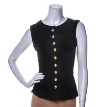 An Yves Saint Laurent Black Velvet Sleeveless Top, Size 34.