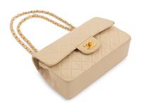 Chanel Taupe Double Flap Bag with Mademoiselle Chain, 1996-97