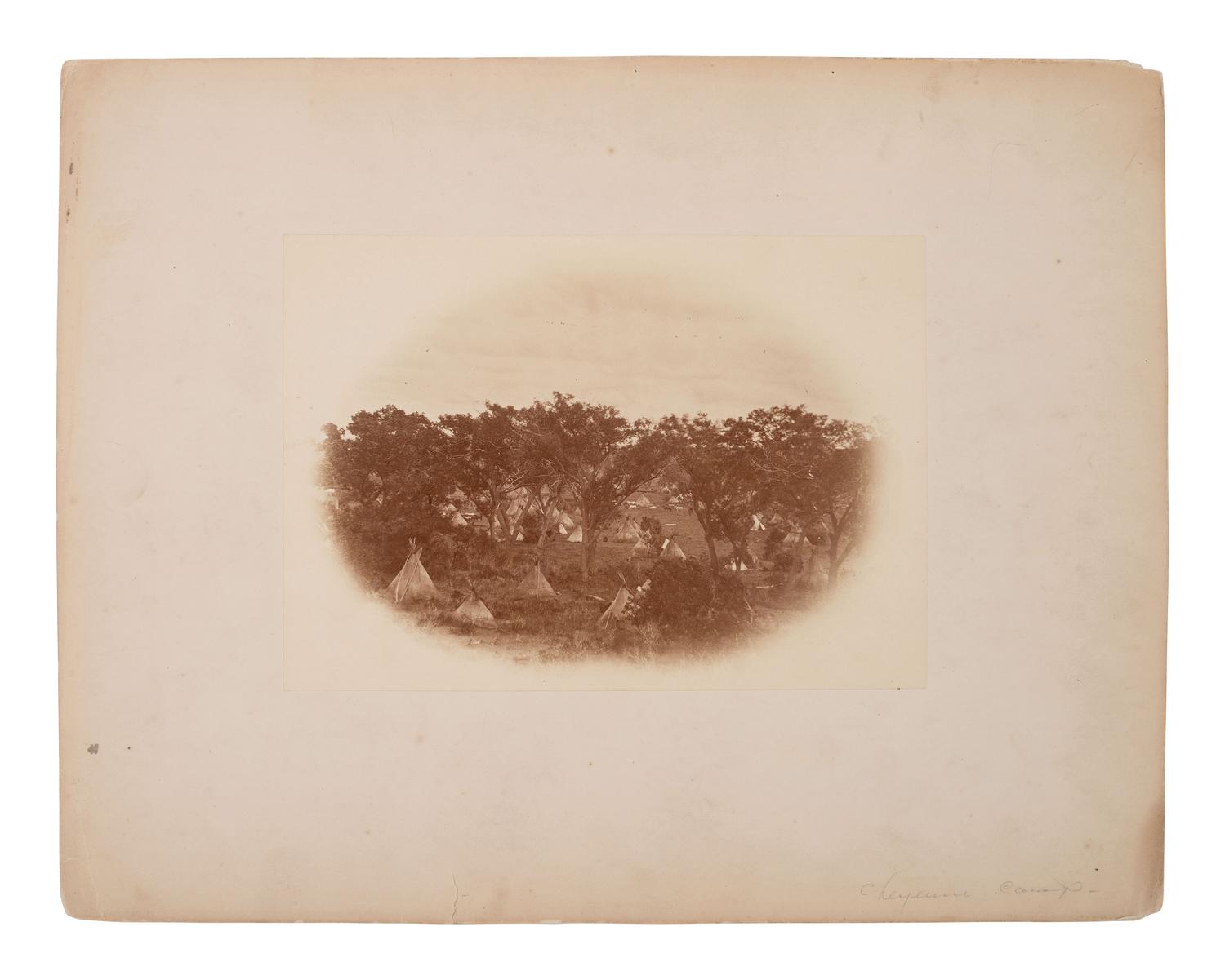 [SOULE, William S. (1836-1908), photographer]. Photograph of an Indian encampment near the Canadian River, Indian Territory. Ca 1868.