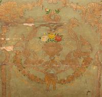 A Venetian Painted and Parcel Gilt Rocking Cradle