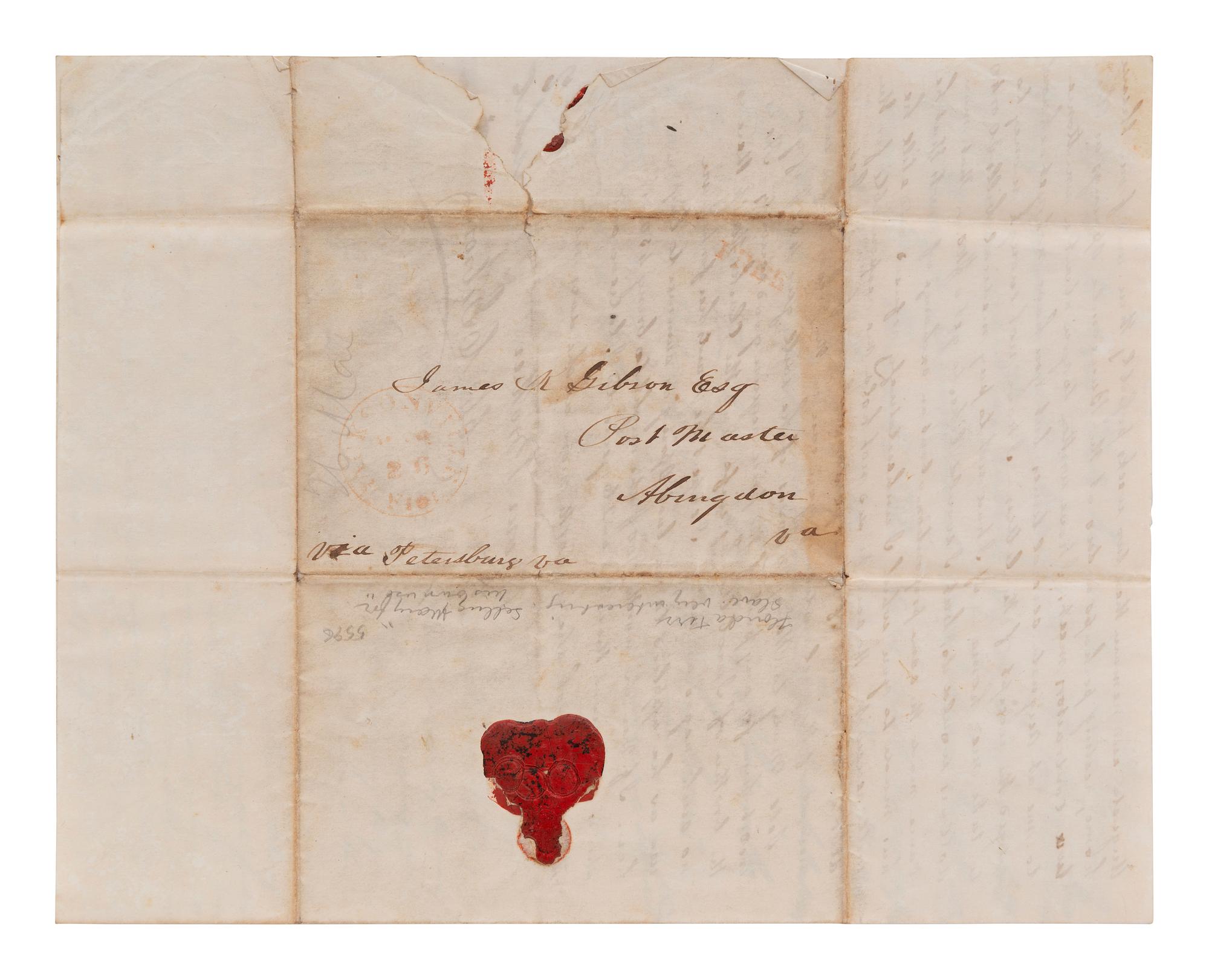 [ENSLAVEMENT]. Florida letter describing a specific enslaved person who "does not breed." 1844.