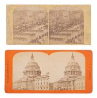[LINCOLN, Abraham (1809-1865)]. The Lincoln funeral in WASHINGTON. 10 stereoviews, incl. procession.