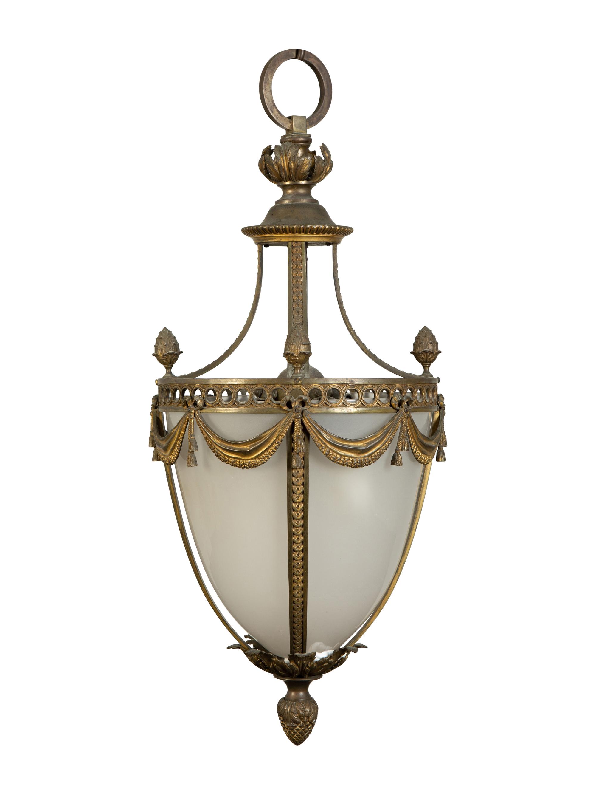 A French Gilt Bronze Hall Lantern