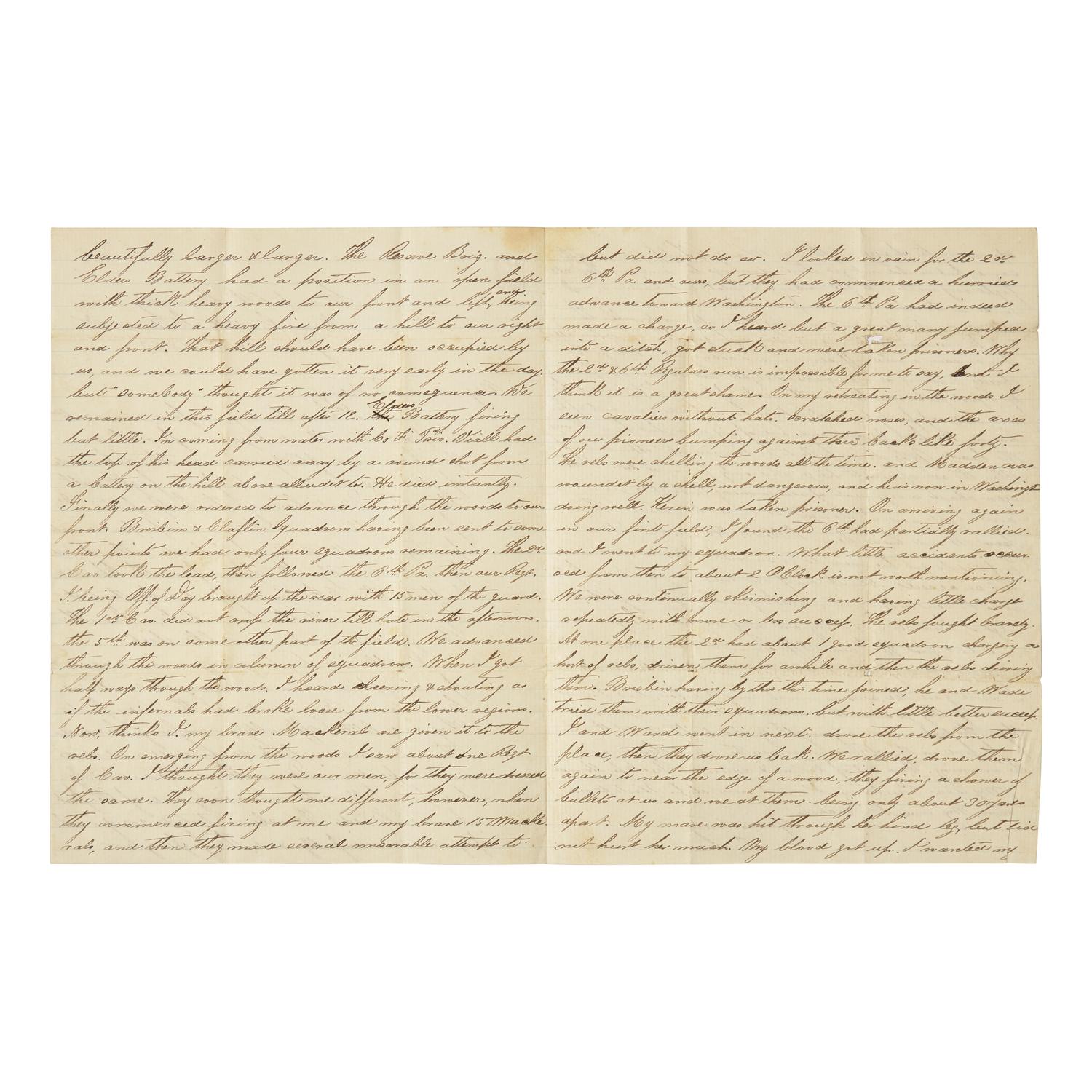 [Civil War] Balder, Christian. First-Hand Account of the Battle of Brandy Station