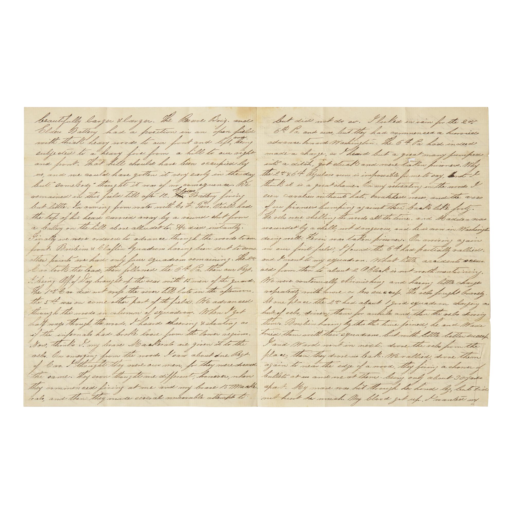 [Civil War] Balder, Christian. First-Hand Account of the Battle of Brandy Station