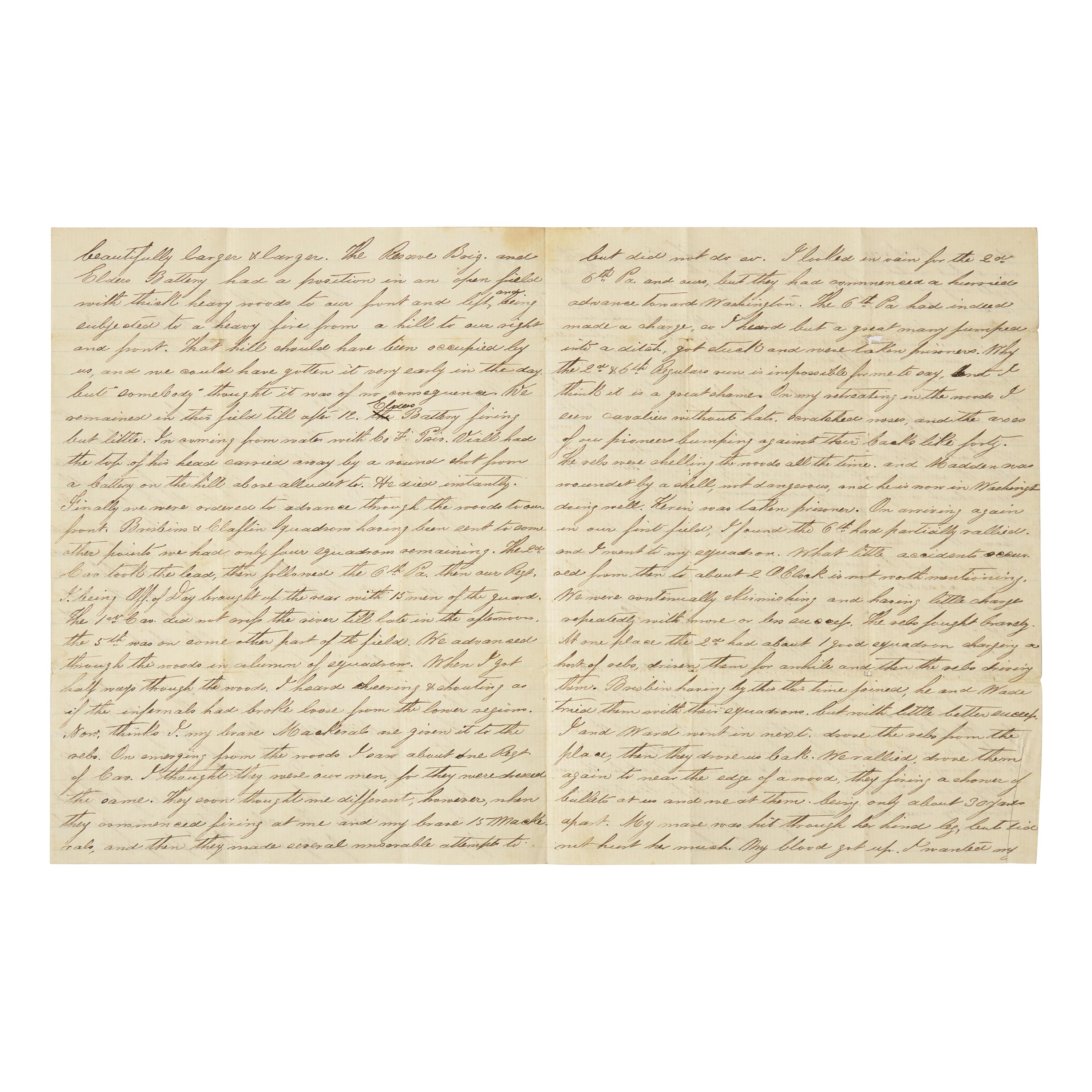 [Civil War] Balder, Christian. First-Hand Account of the Battle of Brandy Station