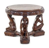 A Northern European Oak Figural Table