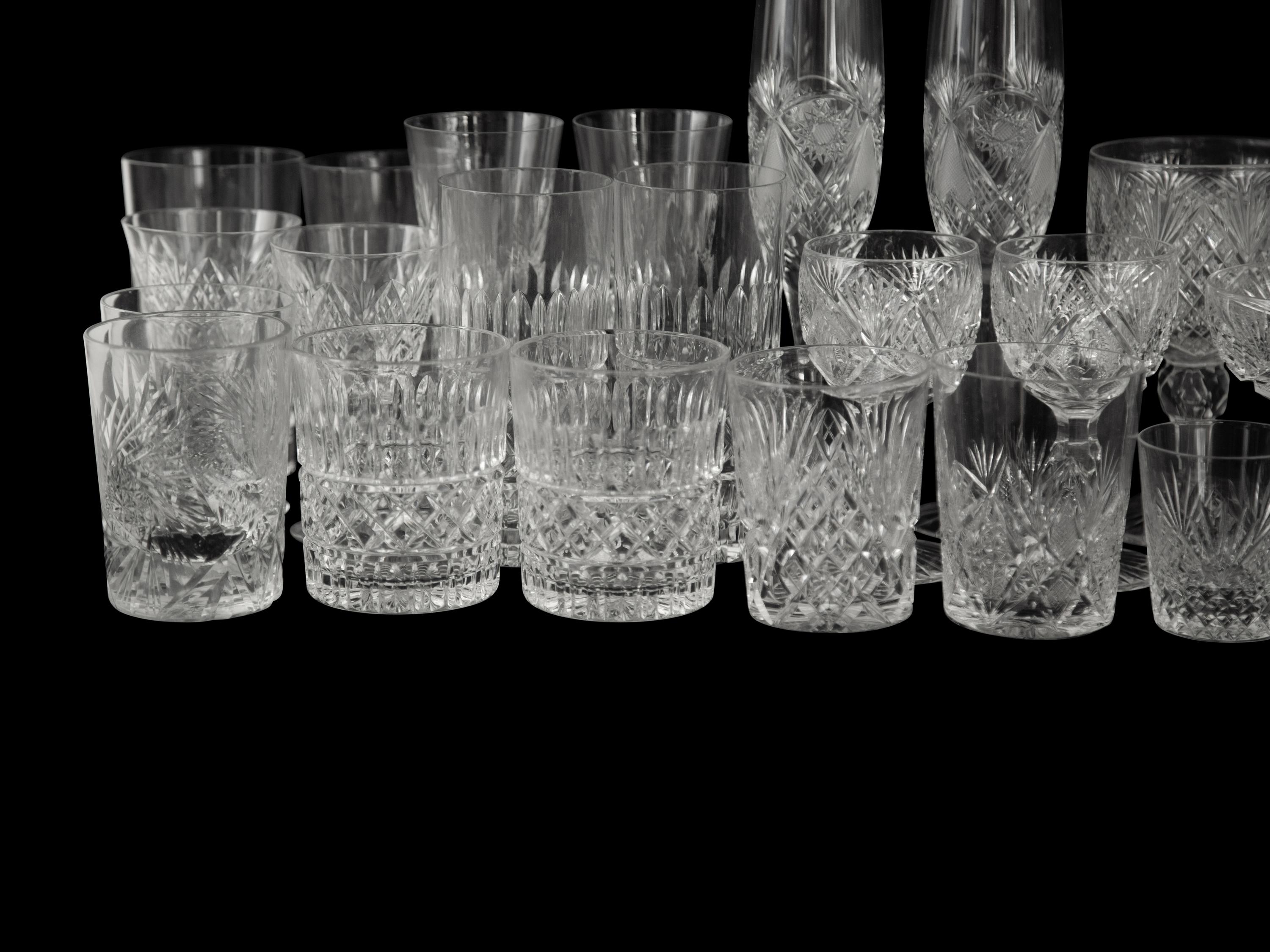 An Extensive Collection of Cut Glass Barware