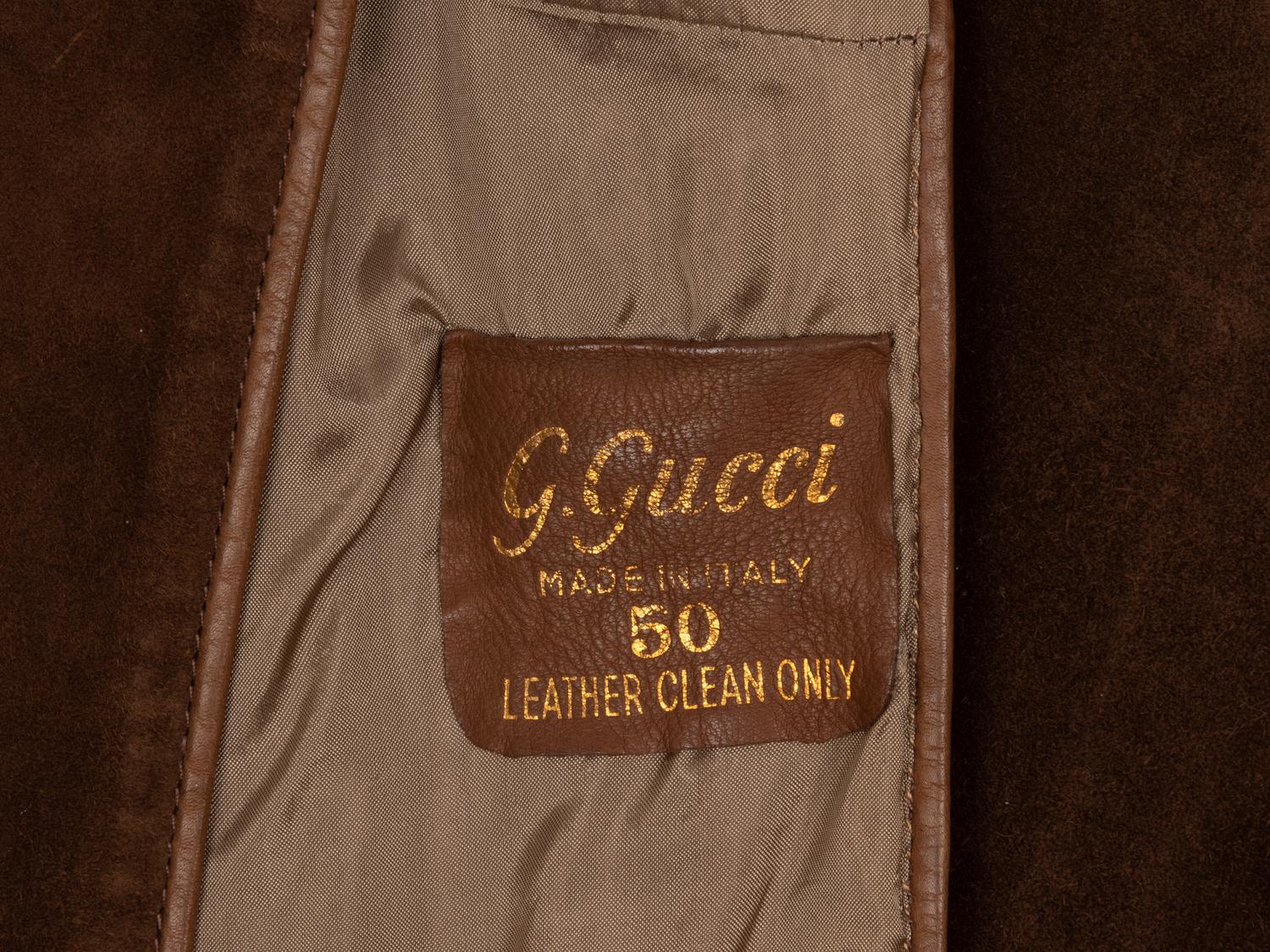 Gucci Brown Suede Belted Tunic with Chain Hardware, 1970s