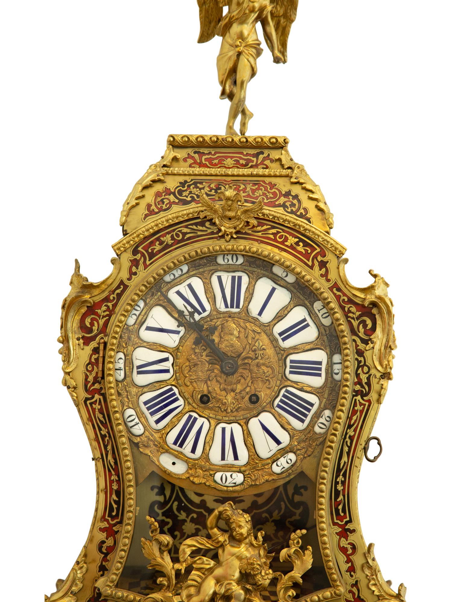 A Napoleon III Style Gilt Bronze and Boulle Marquetry Bracket Clock and Bracket — LATE 19TH CENTURY