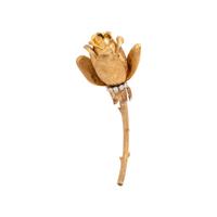 YELLOW GOLD AND DIAMOND FLOWER BROOCH