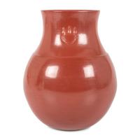Polished Redware Pottery Jar, with Two Incised Bear Paws