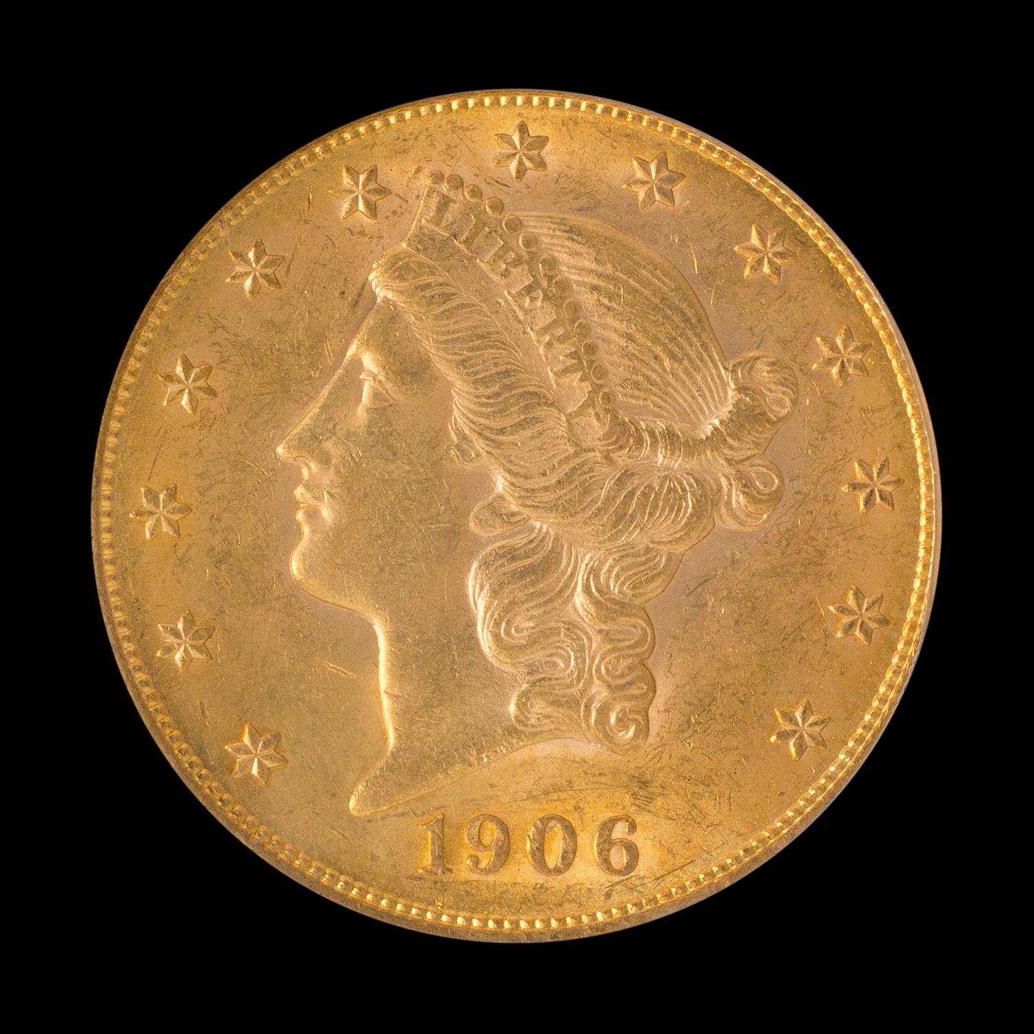 A United States 1906 Liberty Head $20 Gold Coin