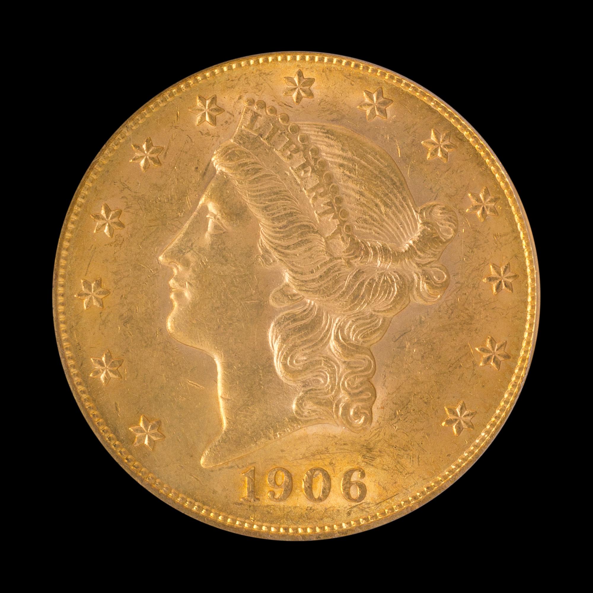 A United States 1906 Liberty Head $20 Gold Coin