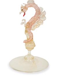 A Pair of Murano Glass Candlesticks