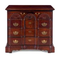A Chippendale Style Block-and-Shell Carved Mahogany Chest of Drawers