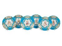 A Set of Twelve Sèvres Style Porcelain Plates