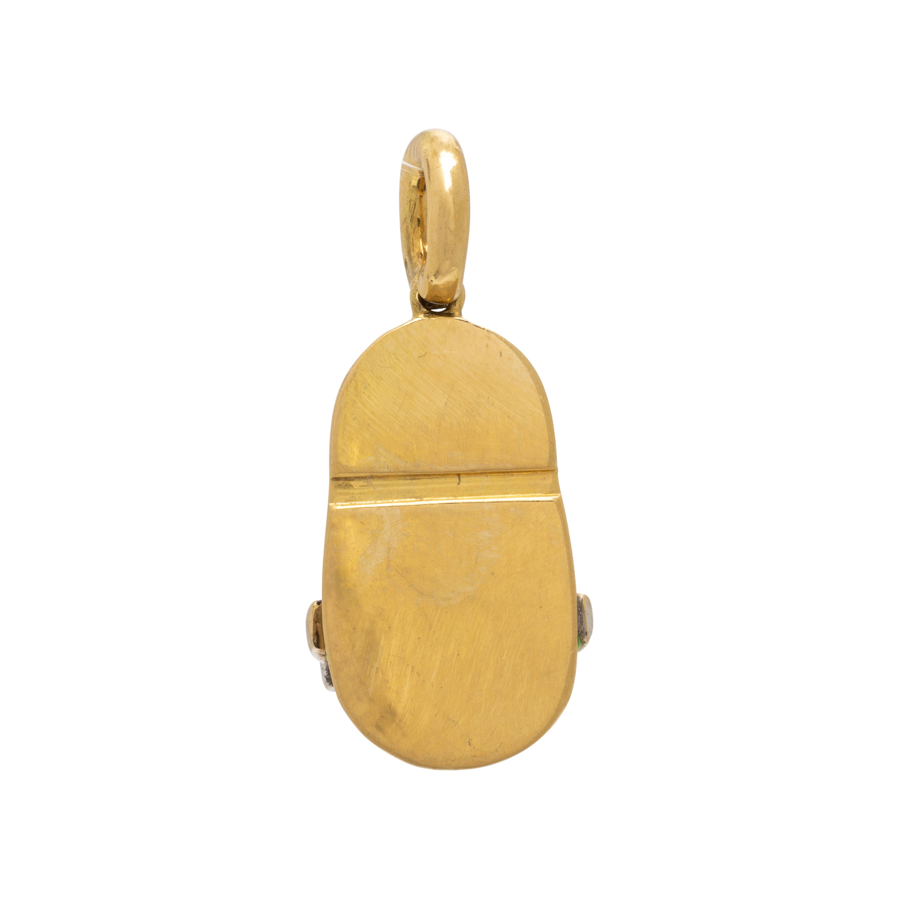 Aaron Basha, 'Baby Shoe', Enamel, Diamond, and Yellow Gold Charm
