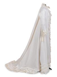 Cotton Satin Striped Women's Nightgown, 1870s