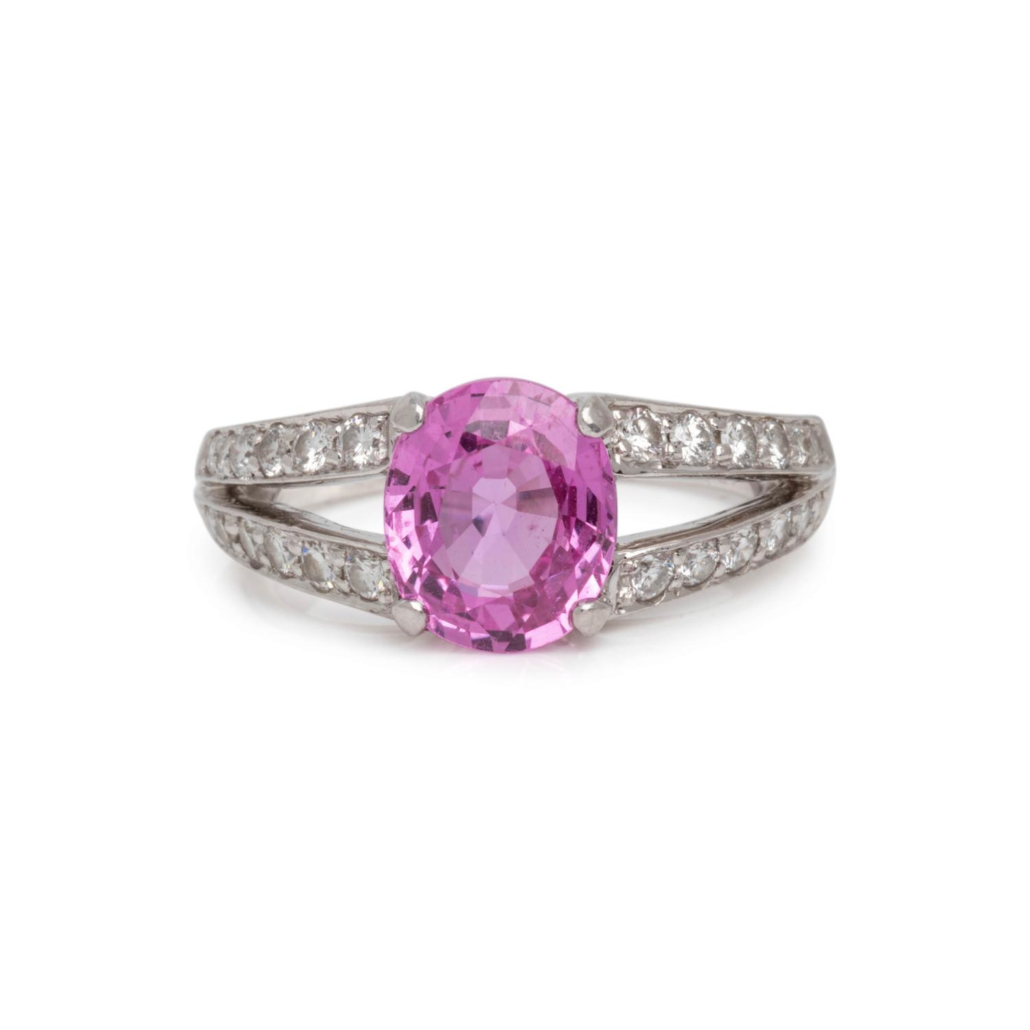 PINK SAPPHIRE AND DIAMOND RING