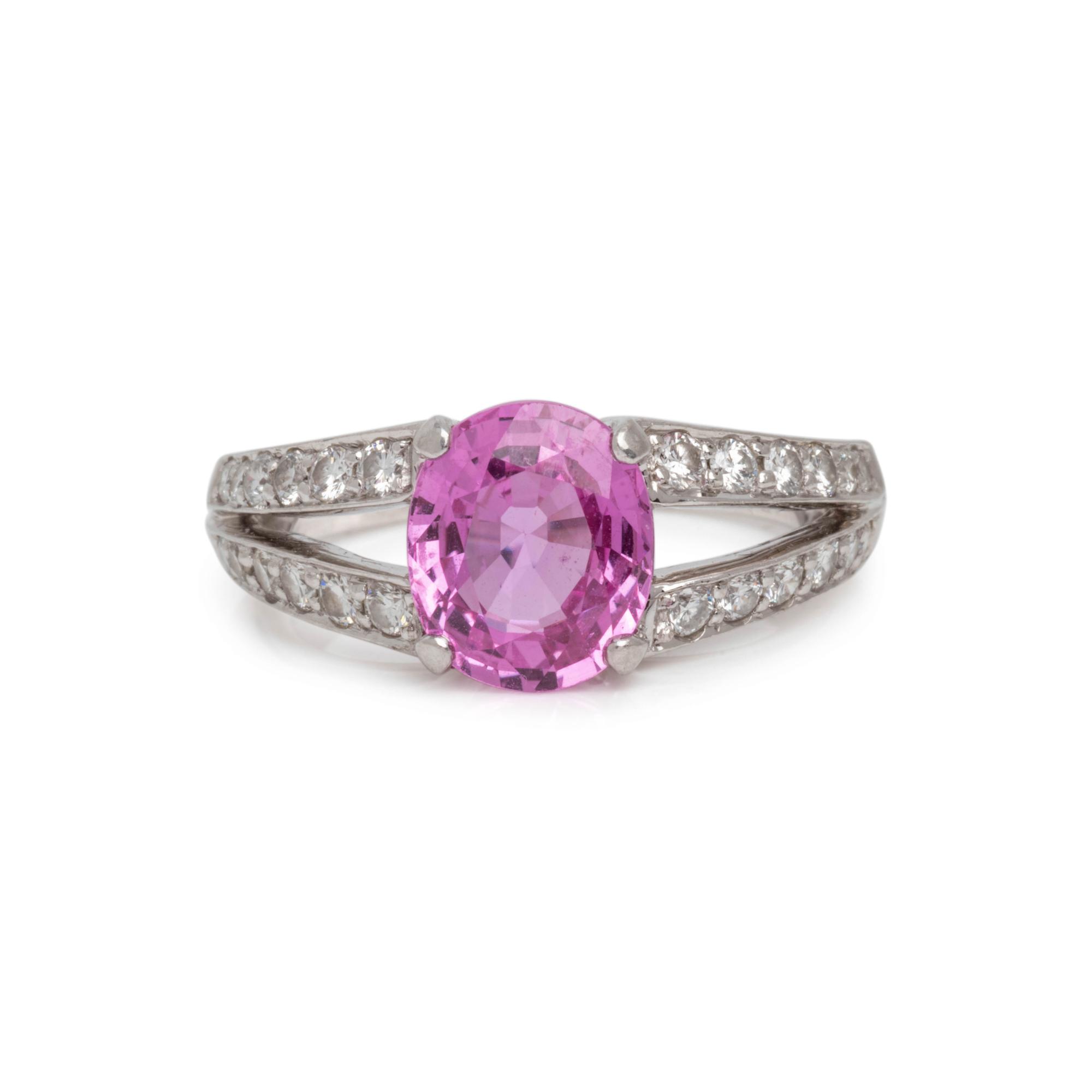 PINK SAPPHIRE AND DIAMOND RING