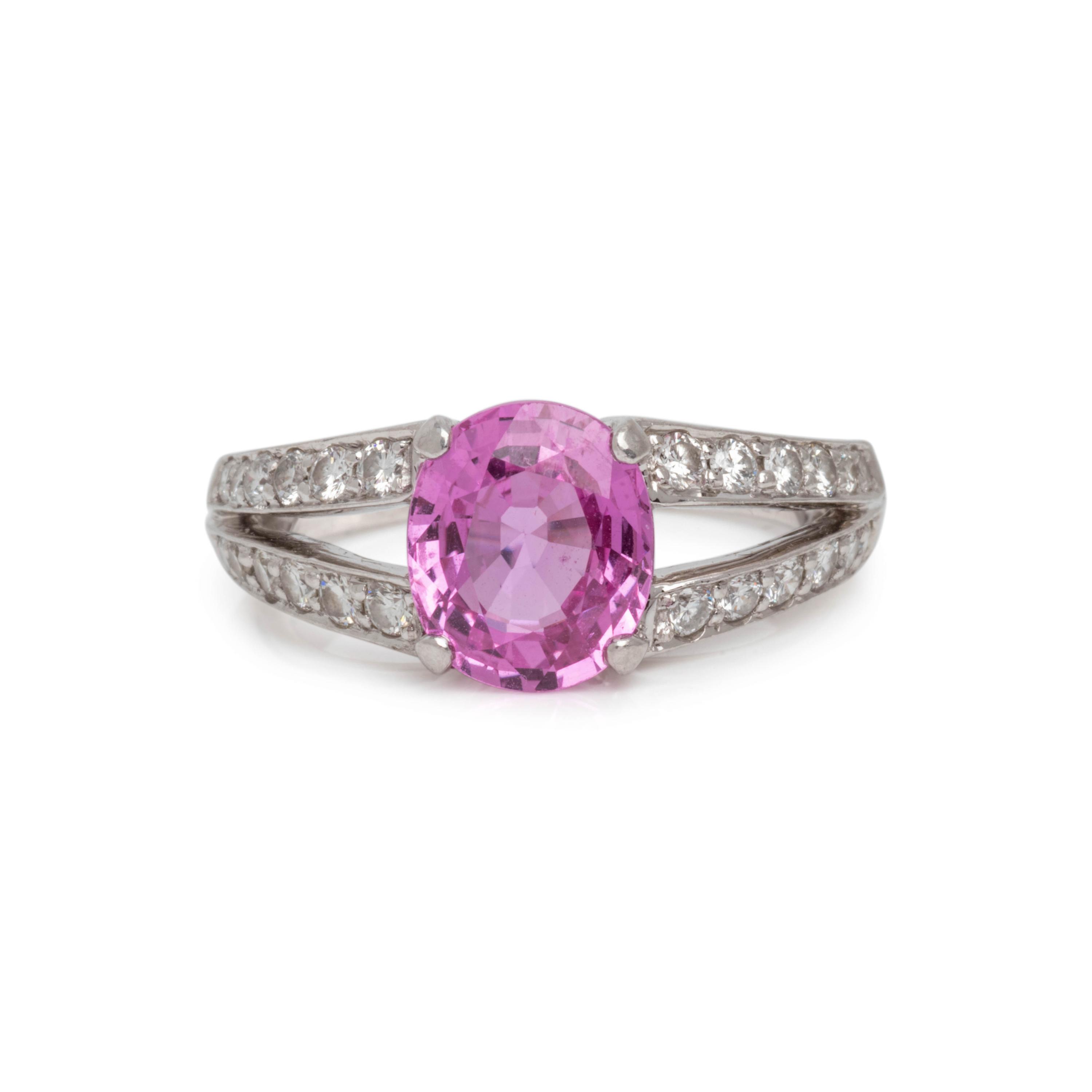 PINK SAPPHIRE AND DIAMOND RING