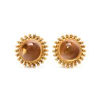 ELIZABETH LOCKE, YELLOW GOLD AND CITRINE EARCLIPS