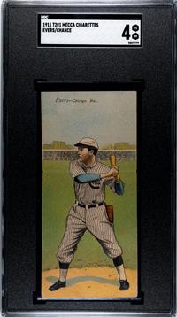 A 1911 Mecca Cigarettes T201 John Evers / Frank Chance Double Folder Baseball Card (SGC 4 VG/EX)