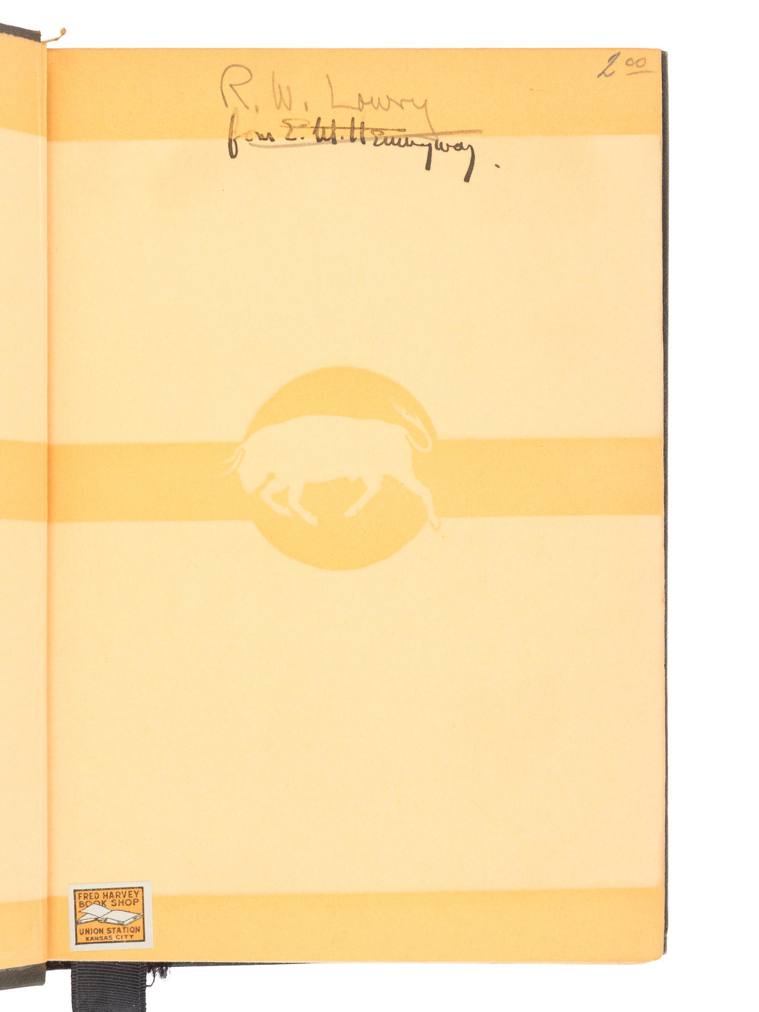 HEMINGWAY, Ernest (1899-1961). Men Without Women. New York: Charles Scribner's Sons, 1927.