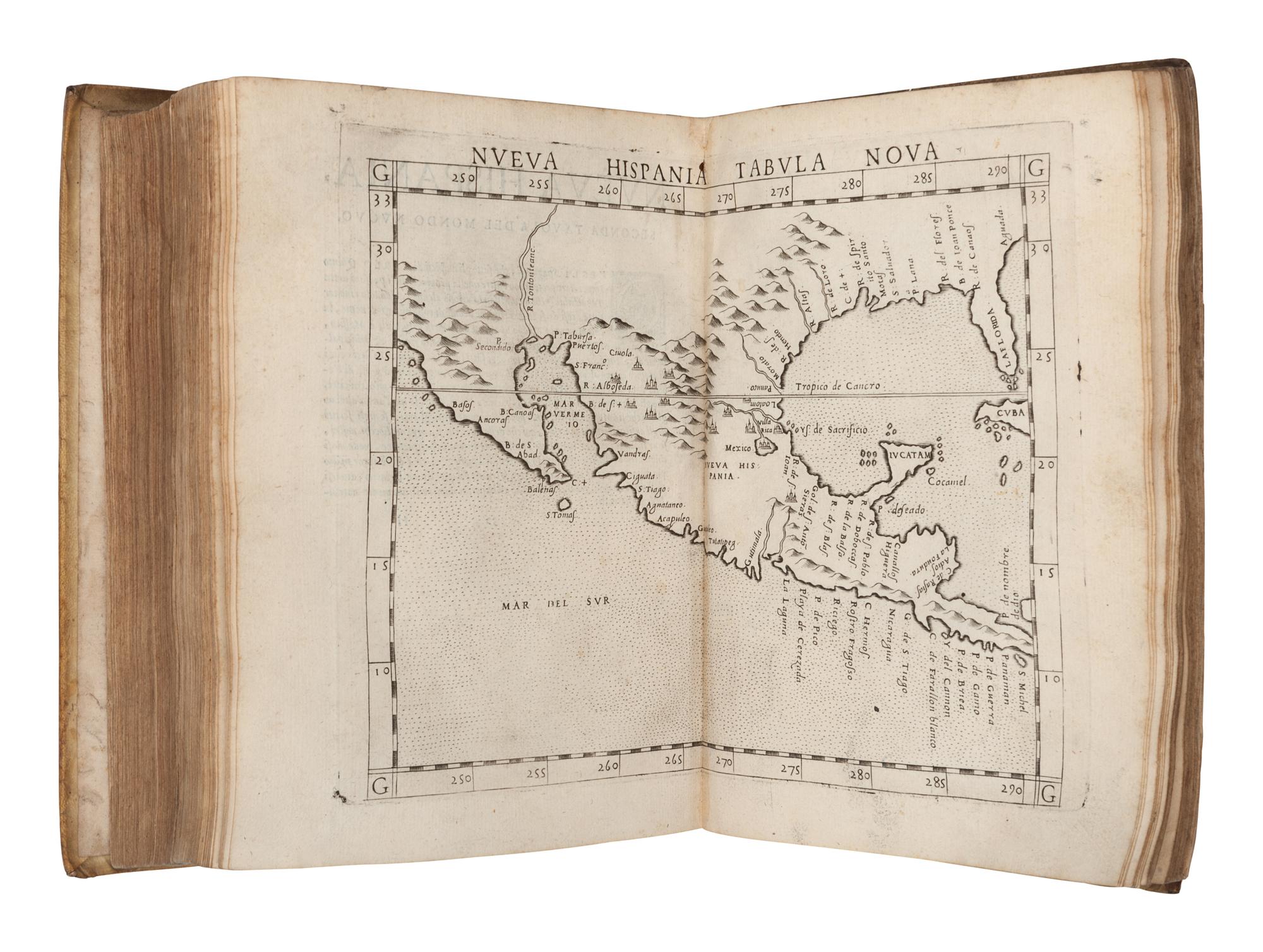 [MAPS & ATLASES]. PTOLOMAEUS, Claudius. La geografia...gi tradotta di greco in italiano da Giero. Ruscelli: & hora...da Gio. Malombra ricorretta [ Espositioni...di Girolamo Ruscelli sopra tutta la Geografia di Tolomeo...Discorso di Gioseppe Moleto ]. Venice: Giordano Ziletti, 1574-73.