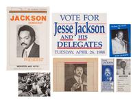 [JACKSON, Rev. Jesse L. (b. 1941 )]. Political ephemera from Jackson's 1984 and 1988 presidential campaigns, comprising: