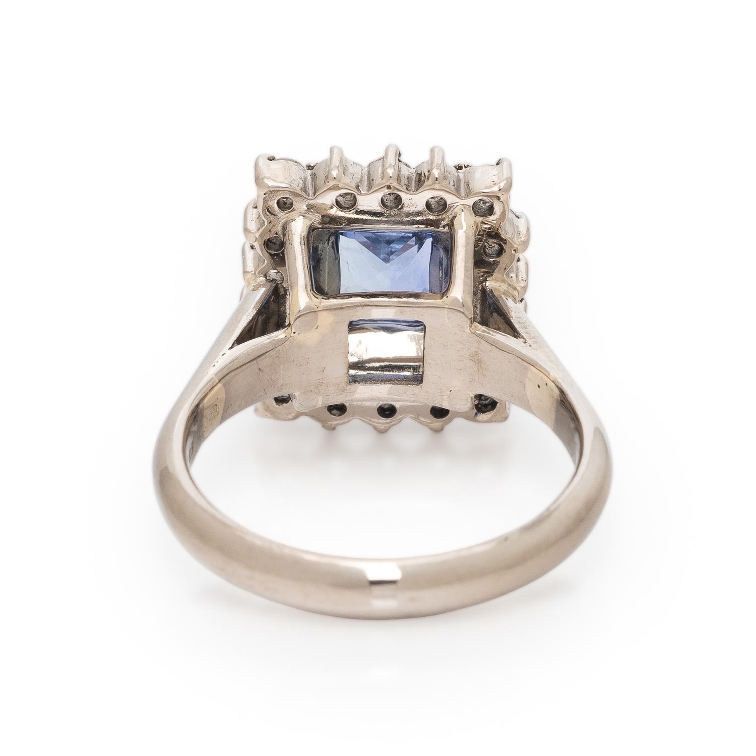 Ceylon Sapphire, Diamond, and White Gold Ring