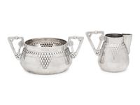 A Russian Silver Creamer and Sugar Bowl