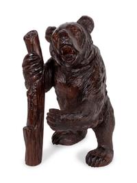Swiss Carved Wood Bear Form Cigar Holder