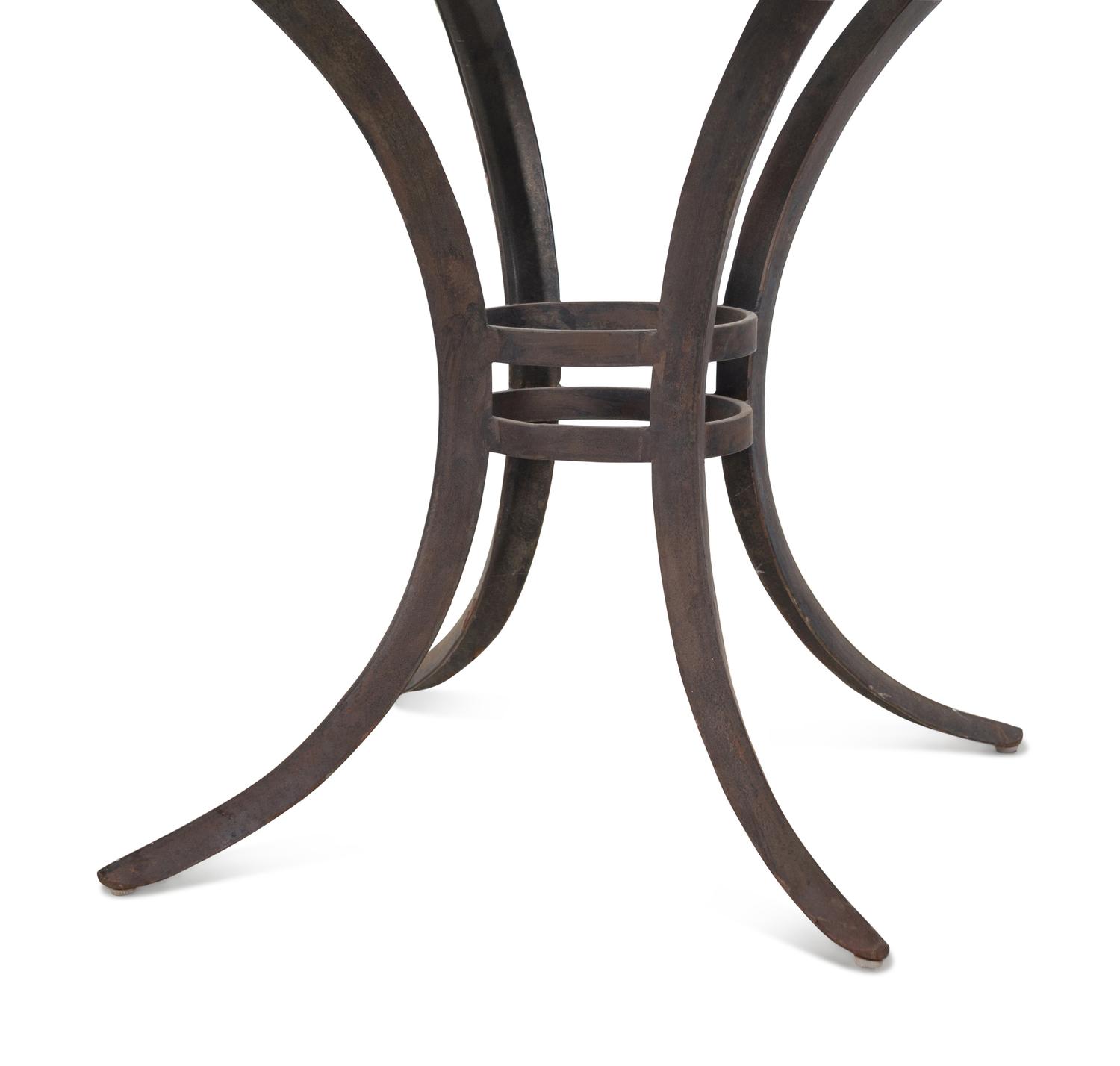 An Iron Glass-Top Side Table