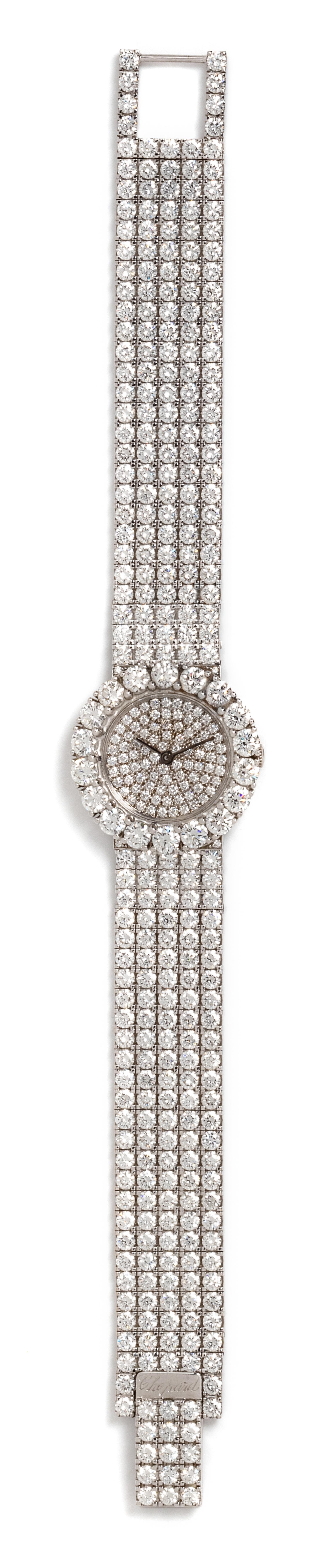 An 18 Karat White Gold and Diamond 'L'Heure du Diamant' Wristwatch, Chopard, 47.50 dwts.
