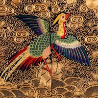Three Chinese Embroidered Silk 'Pheasant' Civil Official's Rank Badges, Buzi, 19th Century 清中晚期 織綉二品文官錦鷄補子三幅