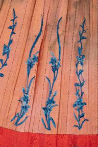 Two Chinese Silk Embroidered Apron Skirts
