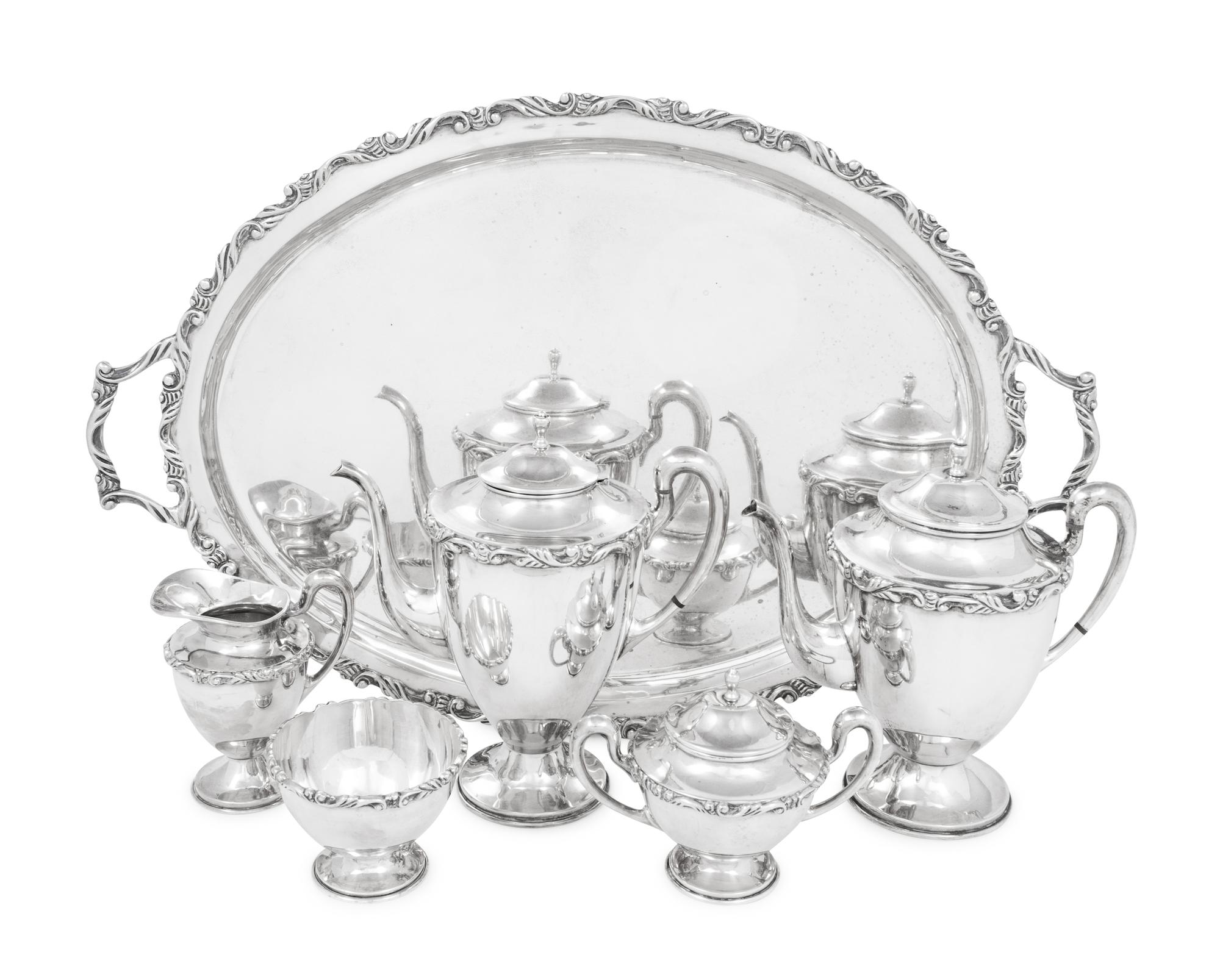 A Mexican Silver Tea and Coffee Service