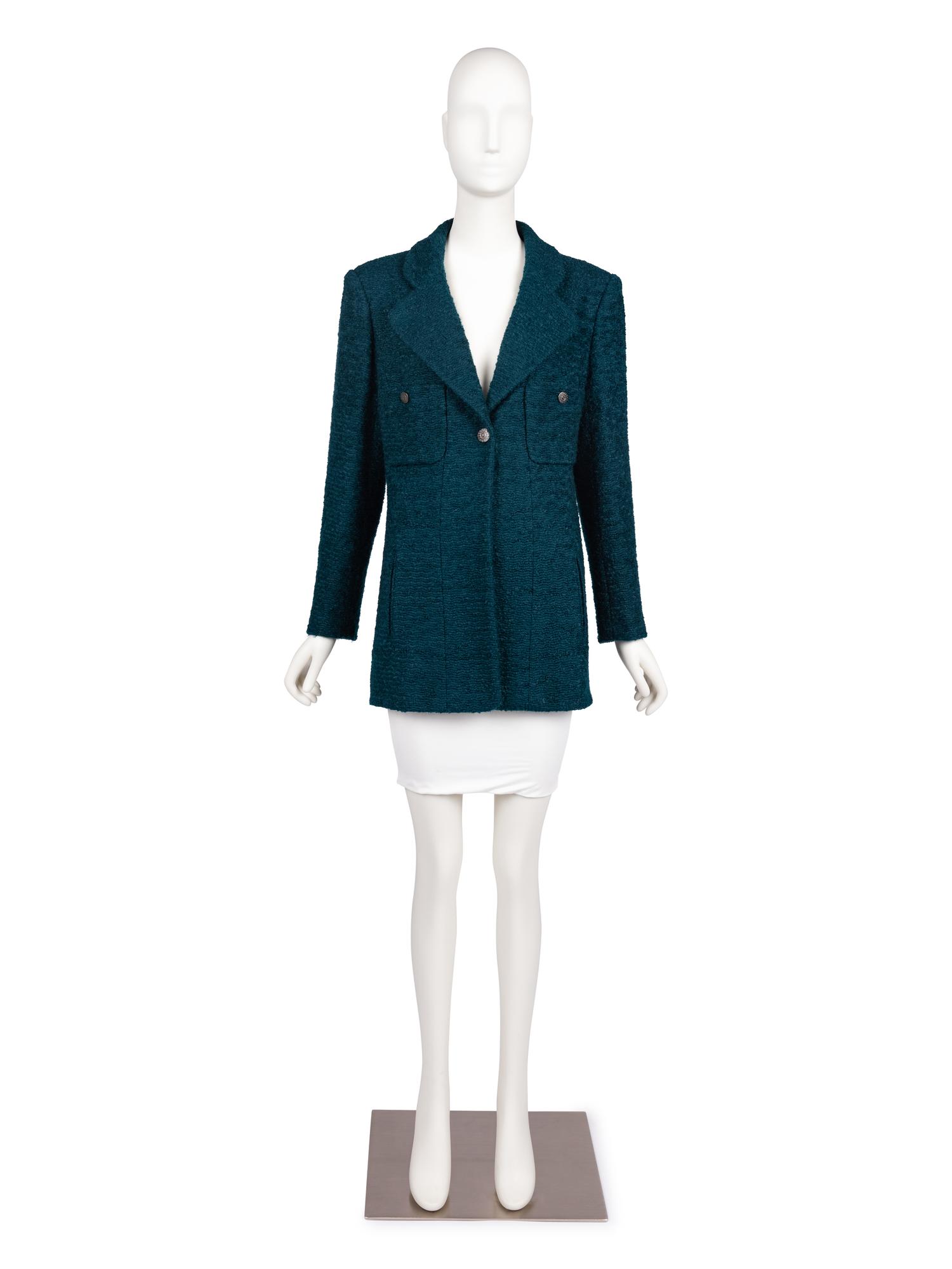 Chanel Teal Tweed Jacket, Autumn 1997